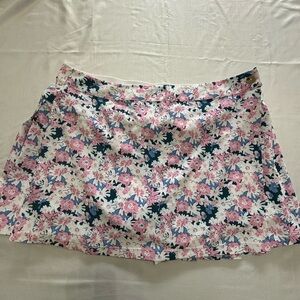 Puma Athletic Wrap Skirt with Pink and Navy Floral Pattern